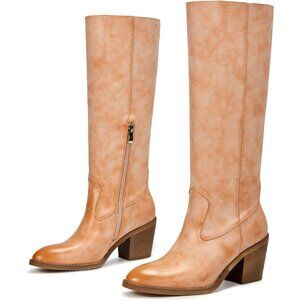 Women's Pink Western Cowgirl Boots with Almond Toe Comfortable Ultra